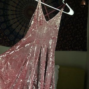 Pink Velvet Cross Back AE Dress